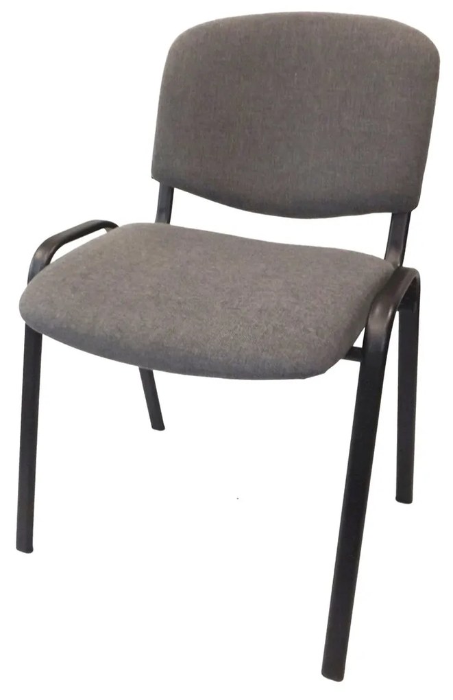 Scaun de birou VIZITATOR, cadru metalic, tapitat cu stofa, gri, 52x44x76 cm