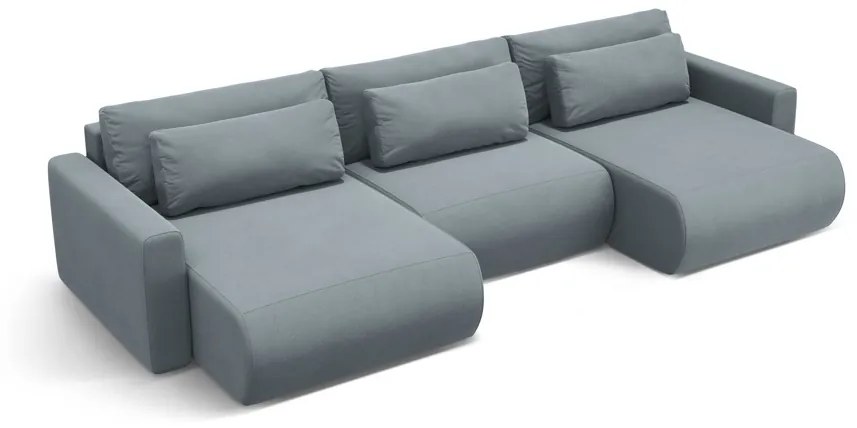Canapea extensibila panoramica Belfast 4 locuri catifea L340 cm