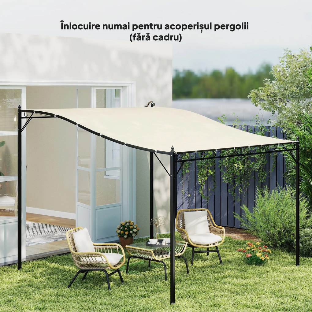 Outsunny Copertină Pergolă Rezervă, Orificii Scurgere 2.5x3m, Protecție UV, Bej | Aosom Romania