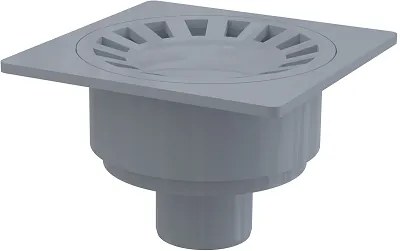 Sifon pardoseala 150Ã 150 50 mm iesire verticala, gratar de plastic gri, sistem de retinere a mirosurilor umed APV16