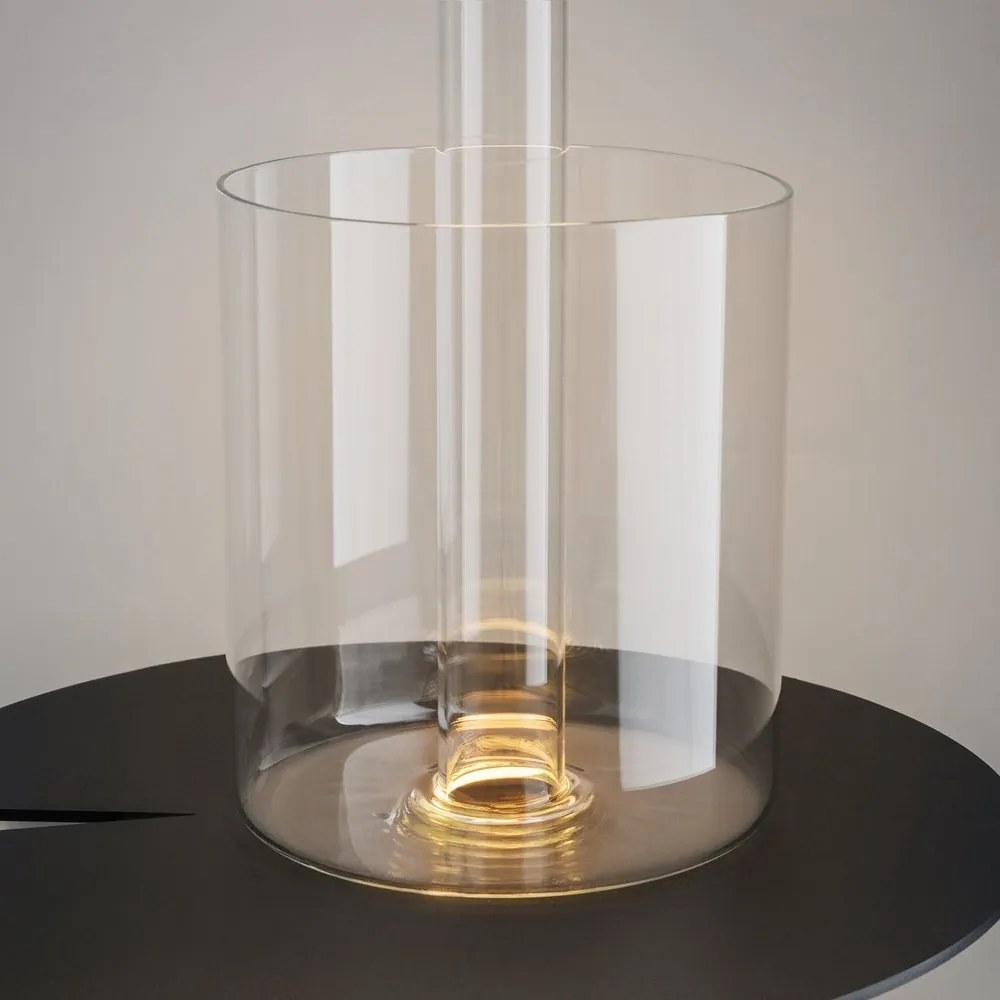 Lampa portabila cu baterii cu baza in forma de vaza AI design auriu/ transparent