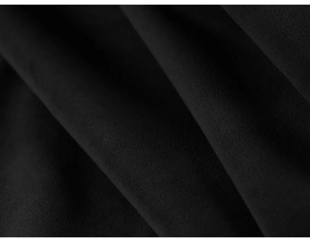 Colțar negru cu tapițerie din catifea (colț stânga) Bellis – Micadoni Home