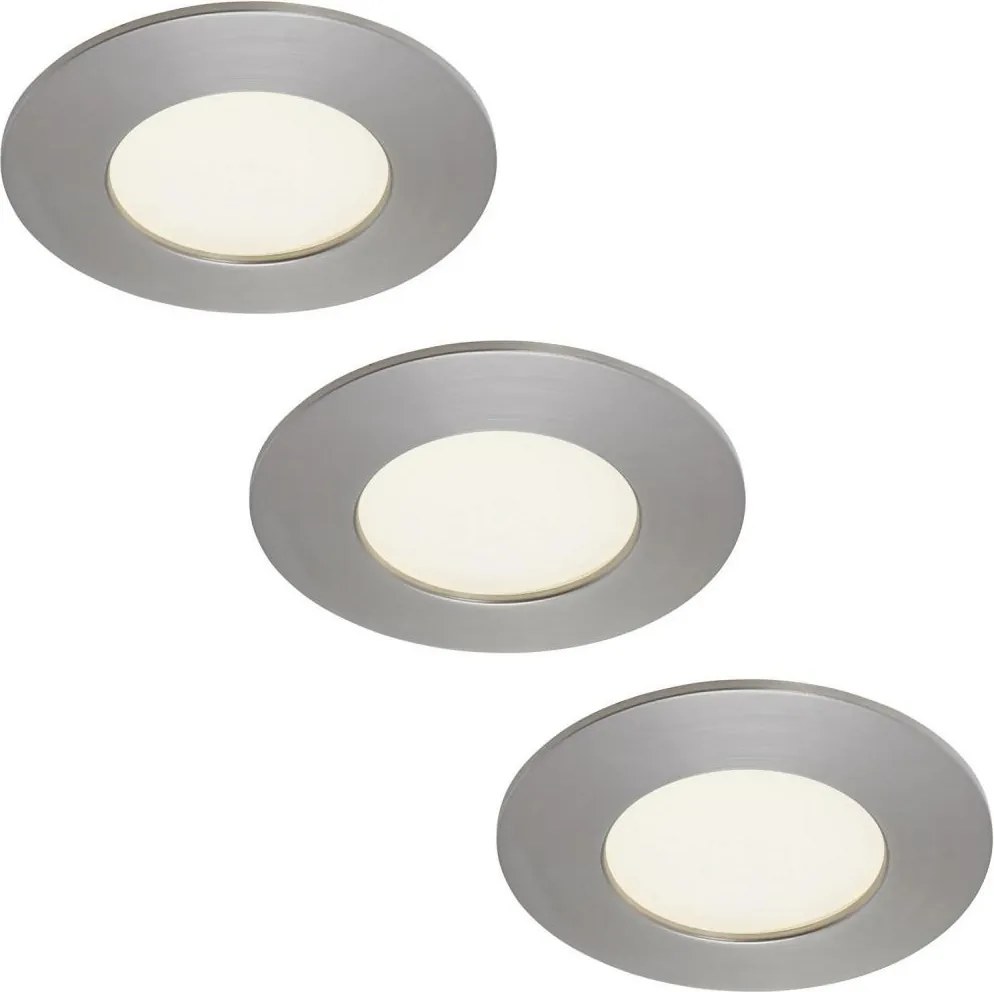 Briloner 7103432 - Set 3x LED Plafonieră încastrată pentru baie, 3xLED/4,9W/230V, IP44, crom mat