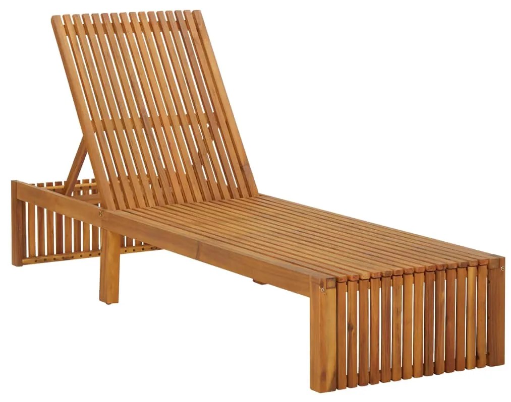310317 vidaXL Șezlong de plajă, lemn masiv de acacia