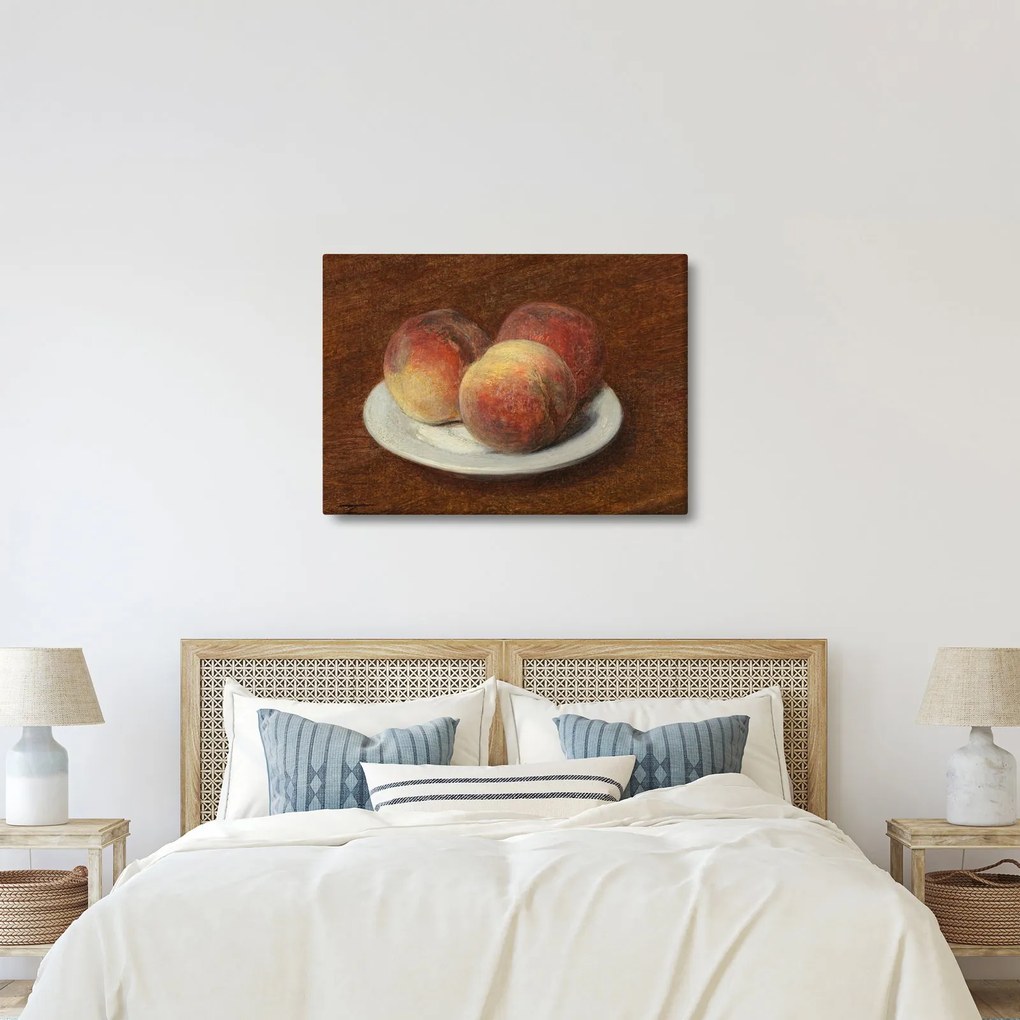 Tablou - Henri Fantin-Latour, Three Peaches on a Plate, reproducere (70x50 cm)