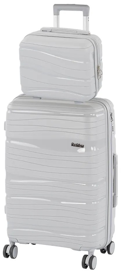 TraveLux Voyager III gurulós bőrönd szett szürke