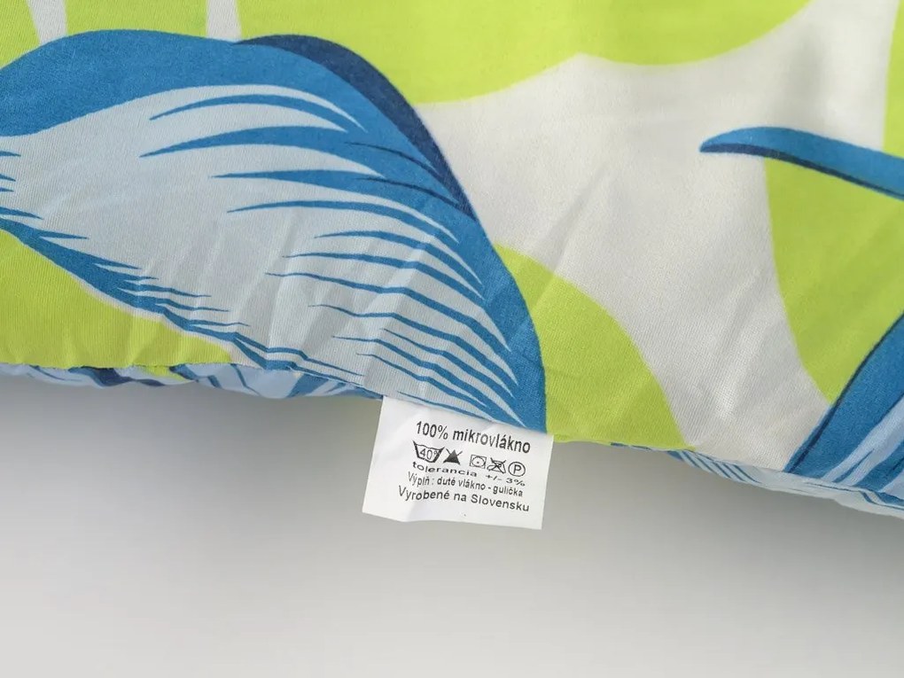 Pilota potrivita pentru tot anul matlasata 140x200 cm cu perna ARECANO albastru-verde 70x90 cm
