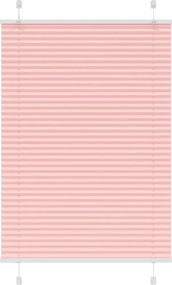 vidaXL Jaluzea plisată roz 100x100cm Lățime țesătură 99,4cm poliester