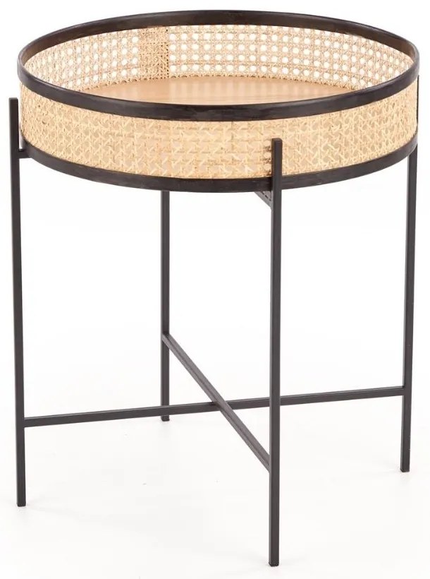 Masa de cafea Lanipa, ratan / negru
