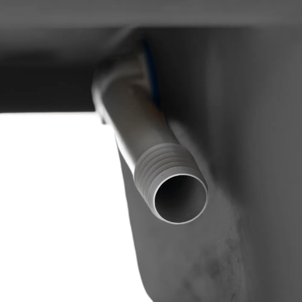 Chiuvetă pătrată Tia cu două cuve din granit, neagră