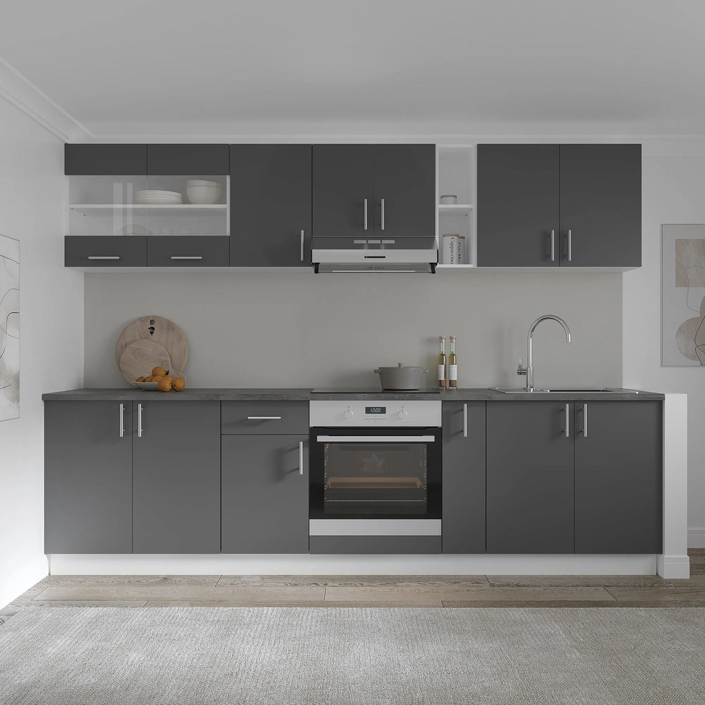 Corp haaus Karo, 2 Usi, Antracit/Alb, 80 x 30 x 60 cm