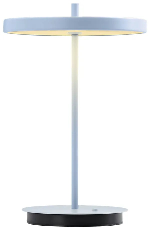 Veioză albastru-deschis LED din metal cu abajur din metal (înălțime 31 cm) Asteria Move – UMAGE