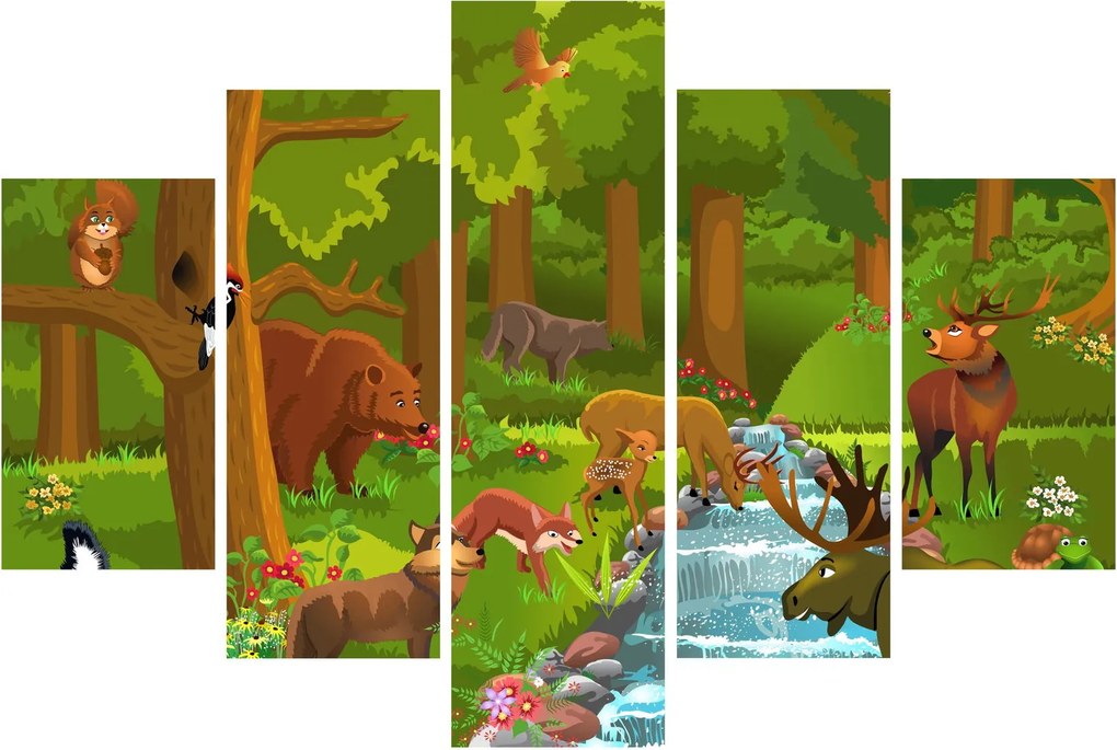Tablou pentru copii cu animale (150x105 cm)