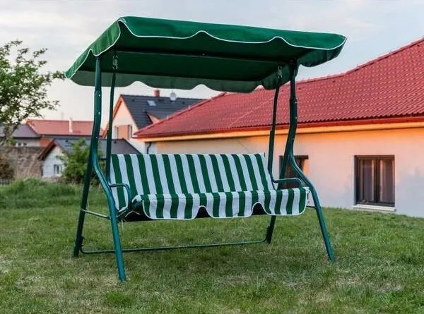 Balansoar de grădină Happy Green Stripy verde/alb,