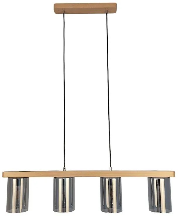 Lustra suspendata clasica fabricata manual din lemn SIENA SMOKE