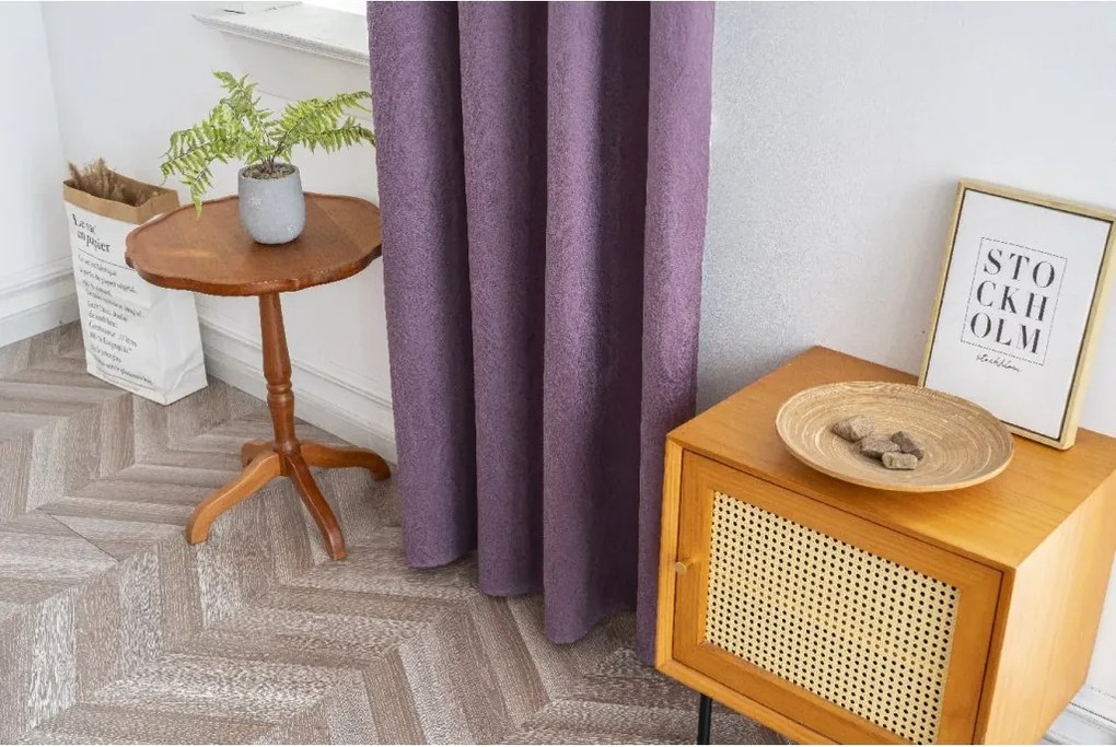 Draperie opaca DUNES VELVET 140x250 cm, mov Agatat: Inele metalice