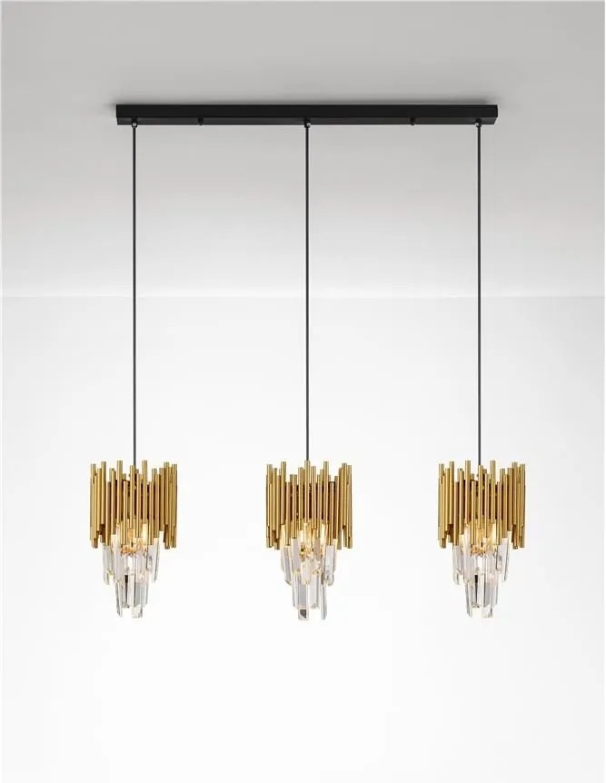 Lustra suspendata design elegant MAGNOLIA 3L aurie