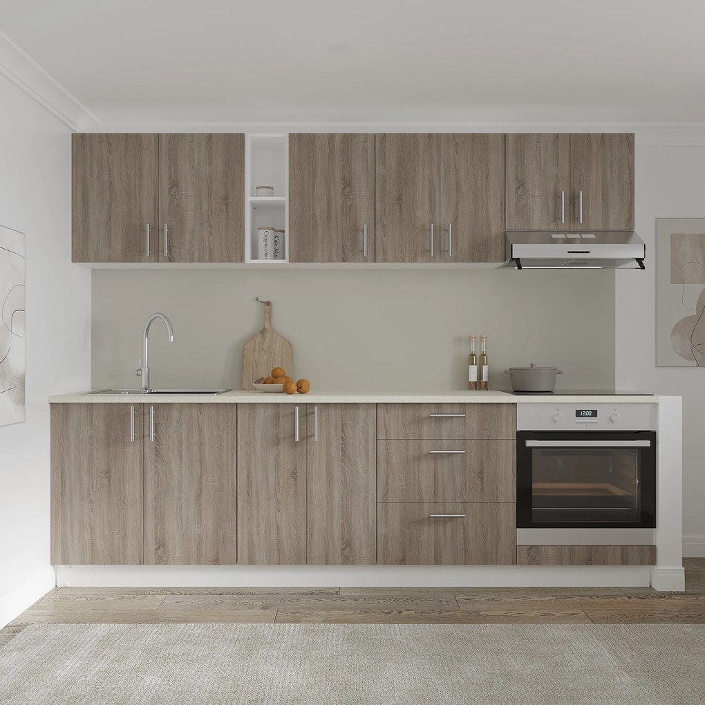 Corp Cuptor Karo, Stejar Sonoma Inchis/Alb, 60 x 50 x 80 cm