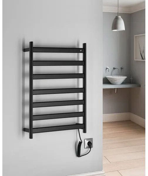 Sapho - Uscător electric pentru prosoape ELIAS, 105 W / 230 V, 49 x 73 cm, negru mat