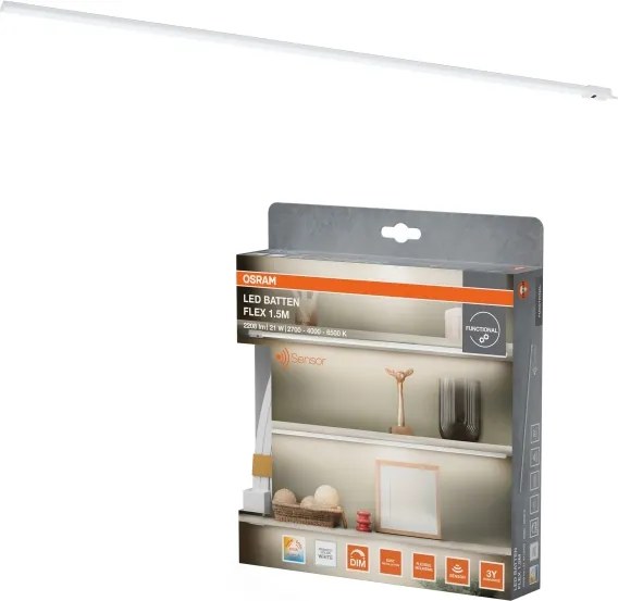 Osram - Corp de iluminat LED liniar reglabil cu senzor BATTEN LED/21W/230V 2700/4000/6500K 150,4 cm