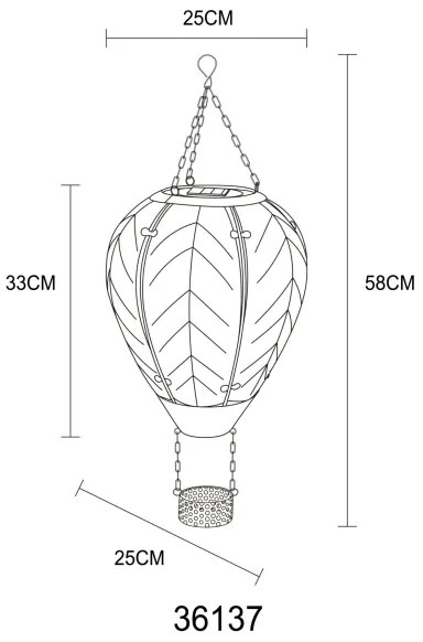 Corp de iluminat LED solar Globo 36137 24xLED/0,2W/3V IP44 parașută