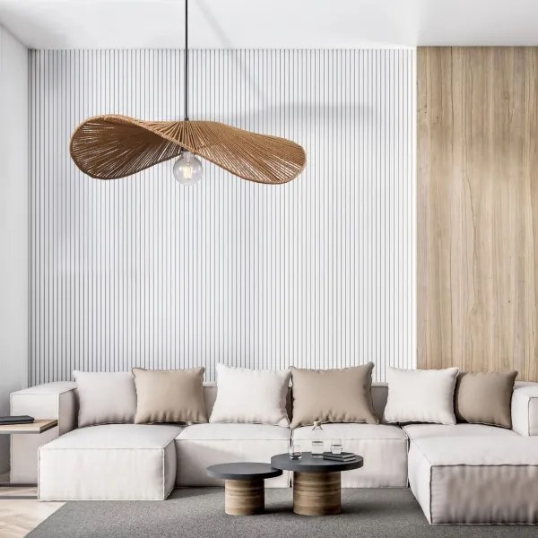 Lustră pe cablu CAPRI 1xE27/20W/230V d. 60 cm bambus