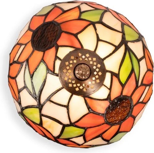 BRILAGI - Lampă de masă Tiffany cu abajur din vitralii SUNFLOWER 1xE27/60W/230V