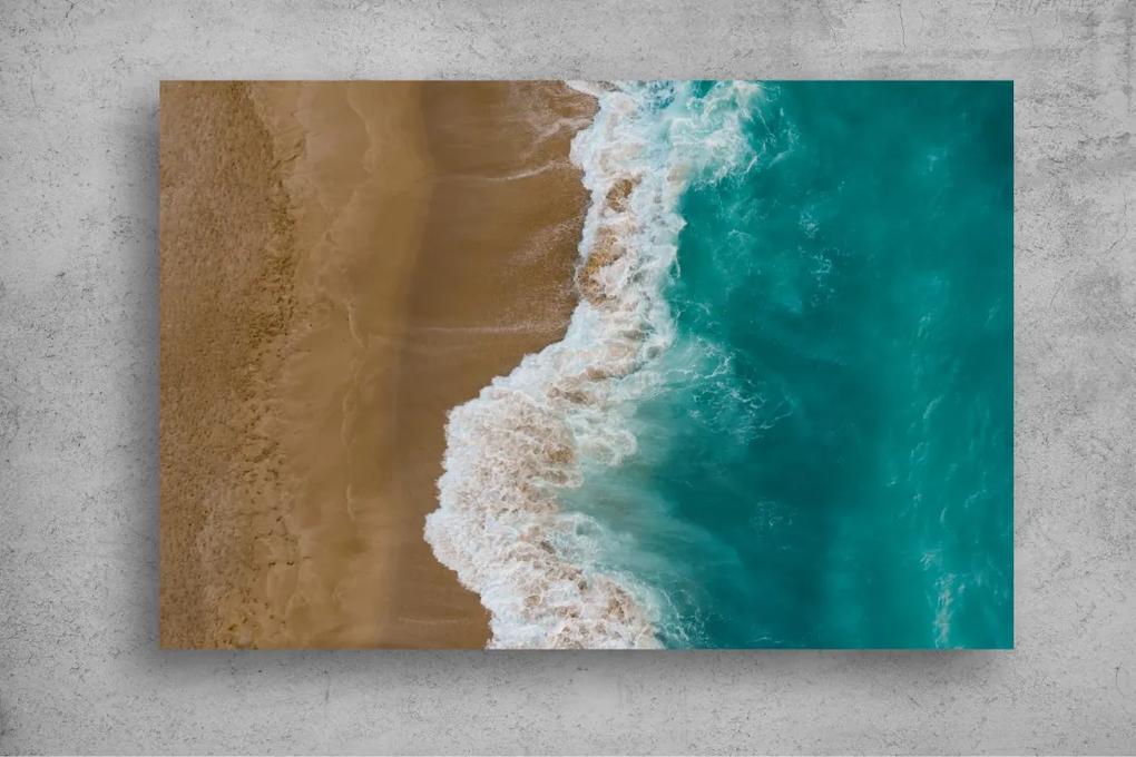Tapet Premium Canvas - Valul se sparge pe nisipul plajei