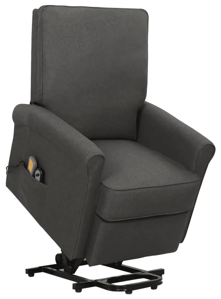 Fotoliu masaj rabatabil vertical, gri închis, material textil