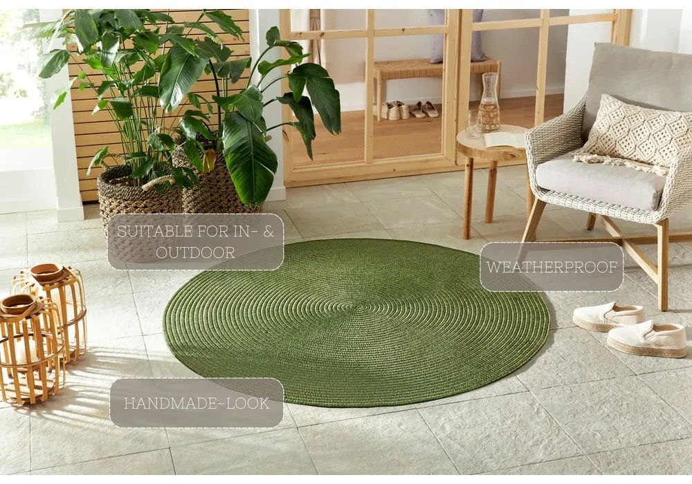 Covor verde rotund de exterior ø 150 cm - NORTHRUGS