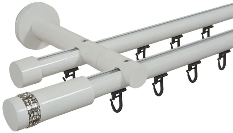Galerie dubla Xantos teava profil alb 19mm/19mm (Alege marime: 320 cm)