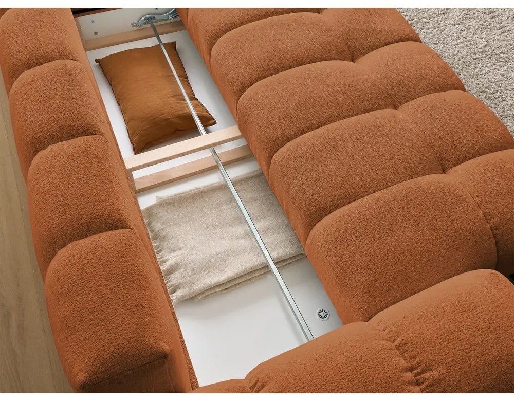 Canapea teracotă cu tapițerie din chenille 278 cm Everest – Bobochic Paris