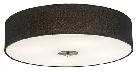 Plafoniera rustică neagră 50 cm - Drum Jute