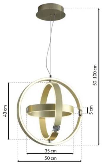 LED Lustră de cristal pe cablu SIRIUS LED/80W/230V