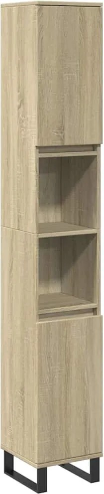 vidaXL Dulap de baie, stejar sonoma, 30x30x190 cm, lemn prelucrat