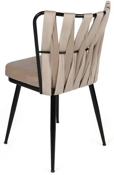 Set de scaune de sufragerie Kusakli Cream andBlack, 2 buc., 2 buc.