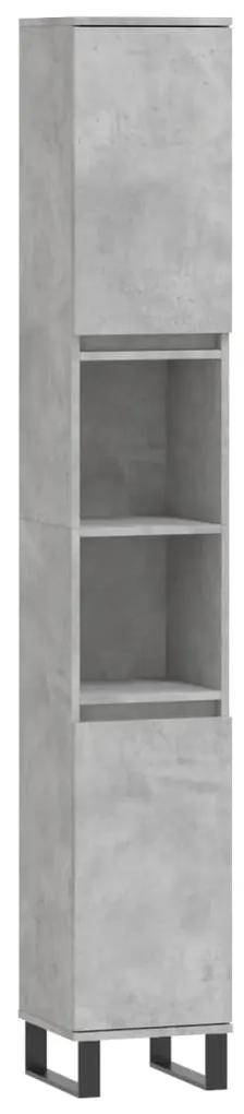 831544 vidaXL Dulap de baie, gri beton, 30x30x190 cm, lemn prelucrat