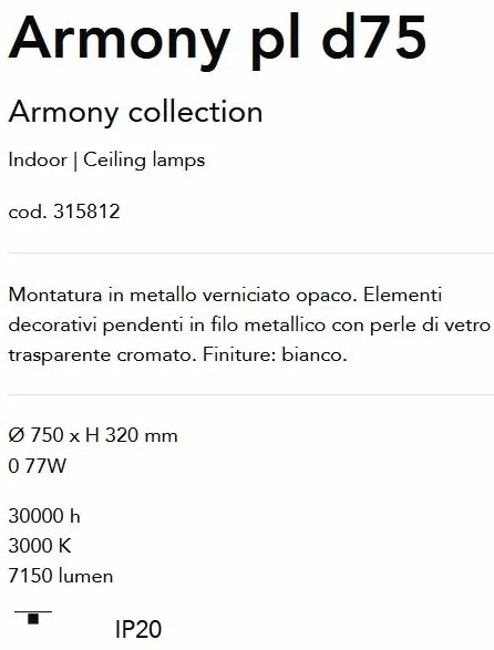 Lustra LED design elegant Armony pl d75
