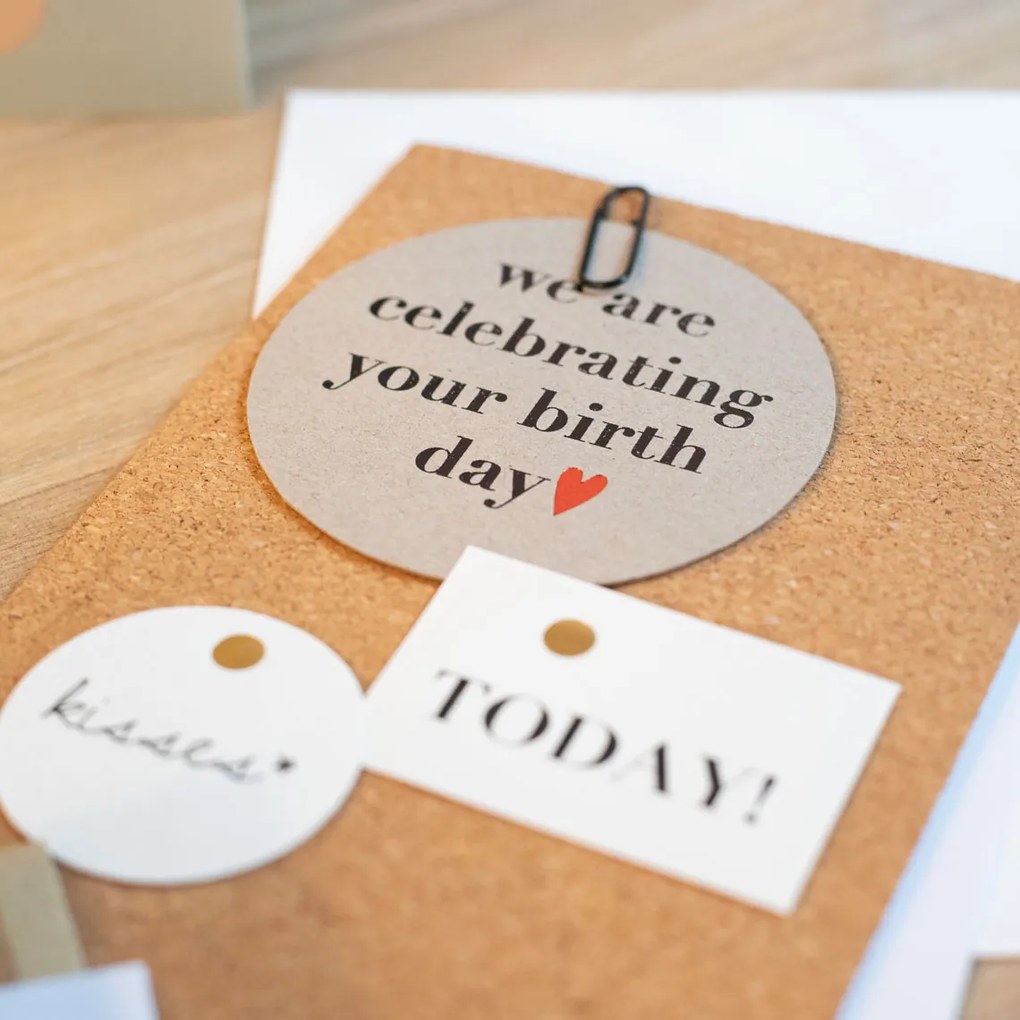 Räder Felicitare de onomastica din pluta naturala, YOUR BIRTH DAY
