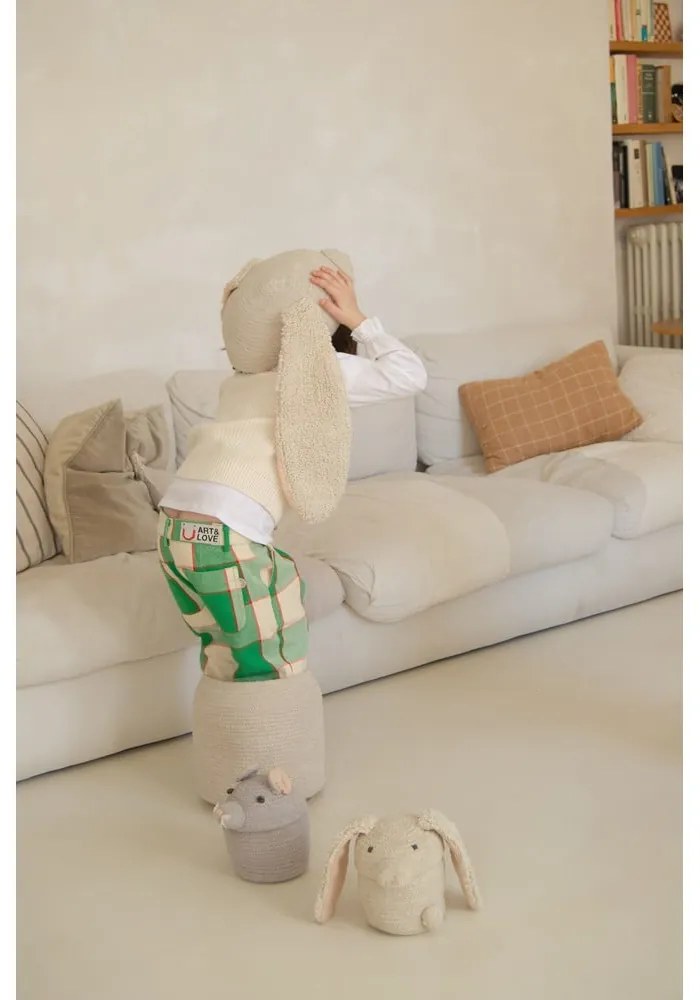 Coș de jucării pentru copii crem din material textil ø 15x15 cm Mini Rita the Rabbit – Lorena Canals