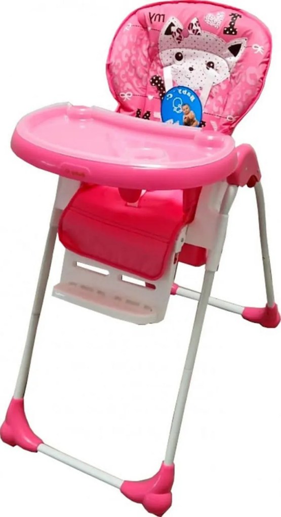 Scaun de masa pentru copii si bebe Baby Care™ CC reglabil in 3 trepte, Pliabil, Centura de siguranta, Sezut comfortabil, Masuta detasabila, Pozitie