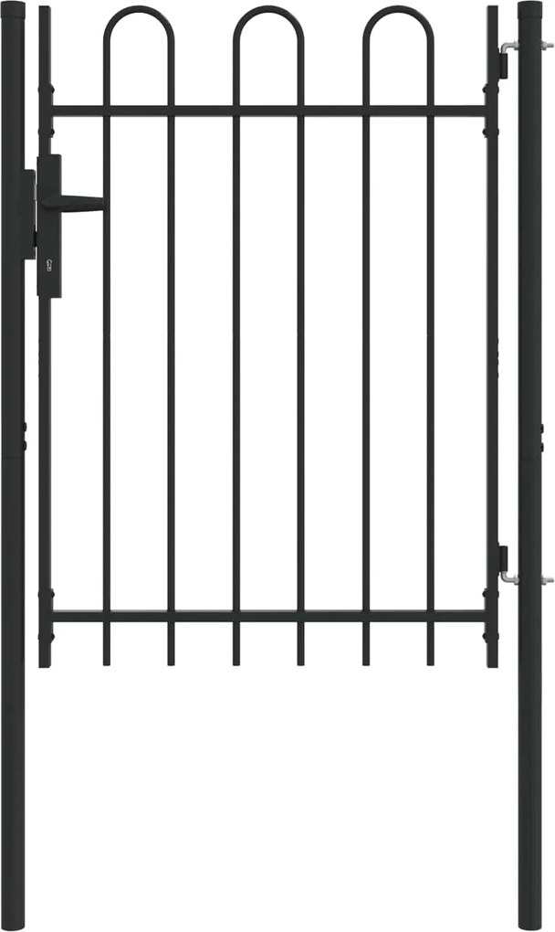 vidaXL Poartă de gard Gri 103 x 175 cm Oțel vopsit electrostatic