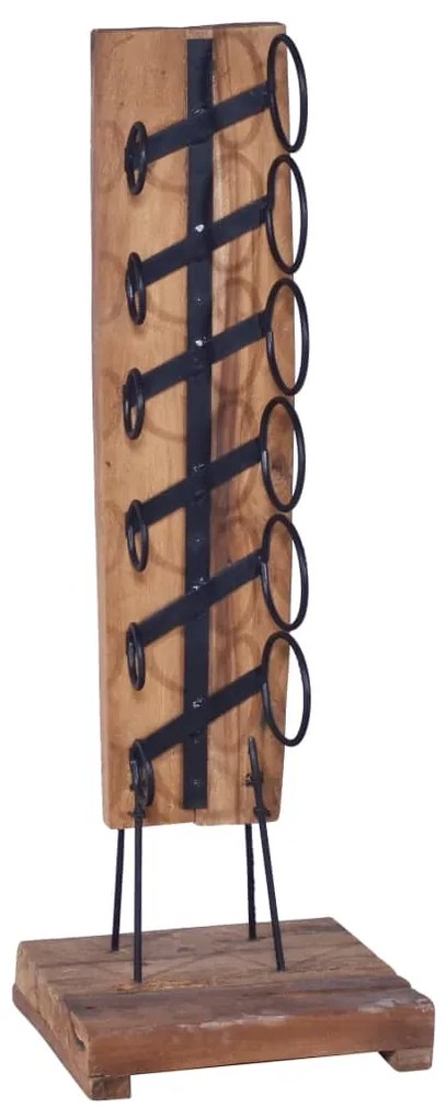 vidaXL Suport 6 sticle de vin, 35x35x100 cm, lemn masiv de tec
