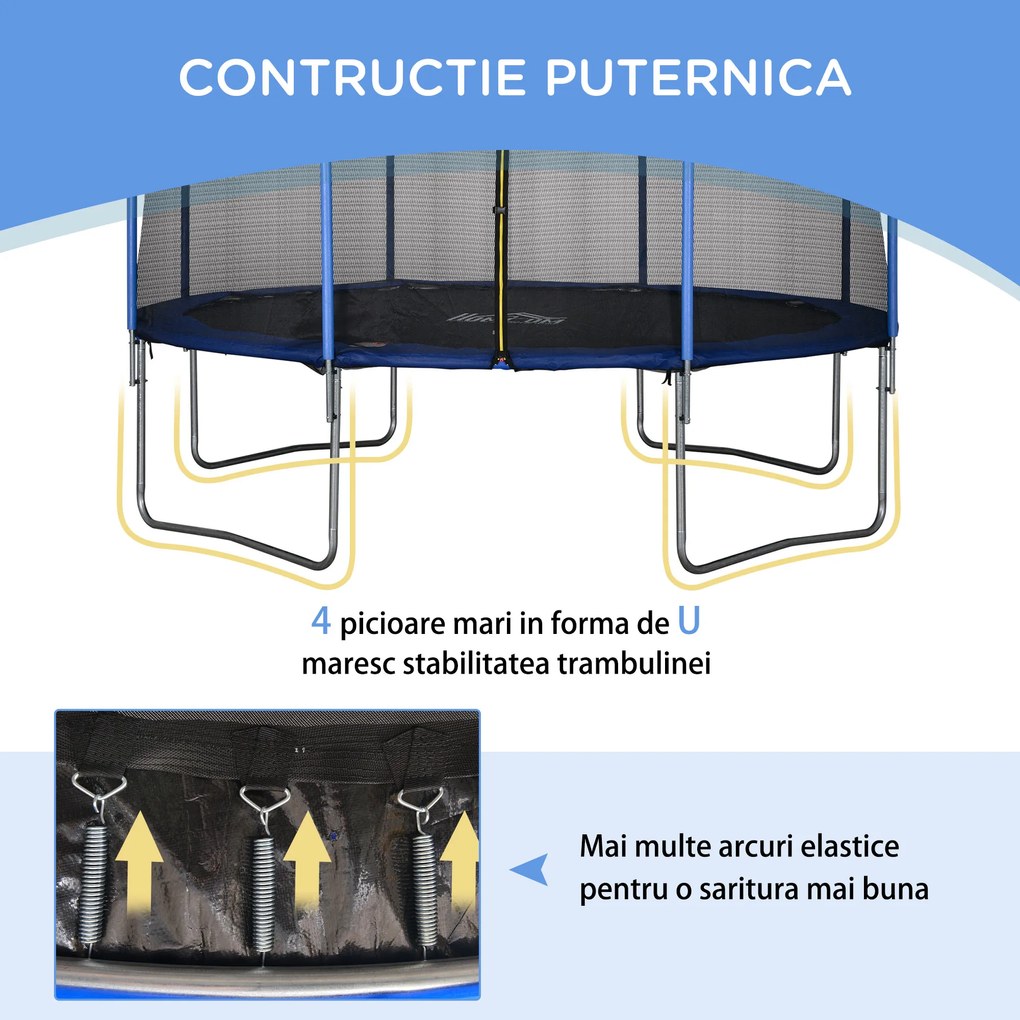 HOMCOM, trambulina pentru adulti si copii, Φ366cm | Aosom Romania