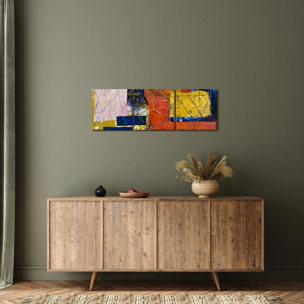 Tablou - Abstract (cu ceas) (90x30 cm)