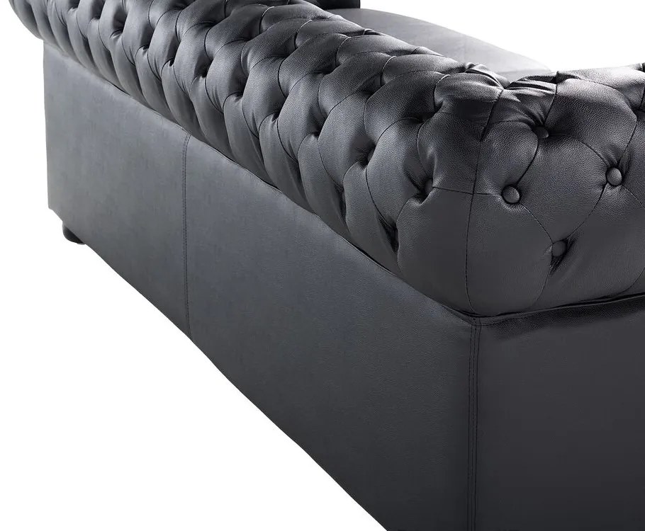 Canapea 3 locuri din piele Chichester (negru) . 1008702