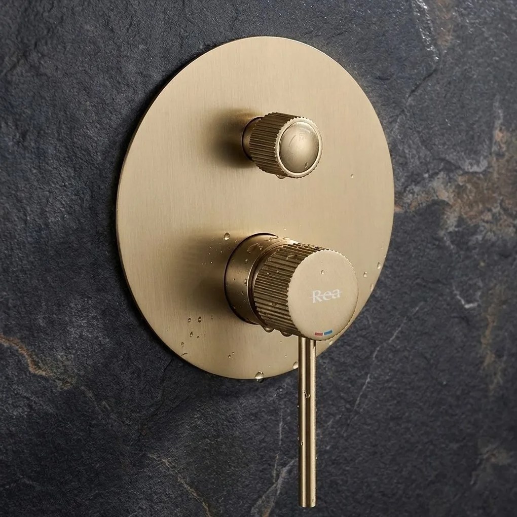 Set de dus incastrat Rea Lungo Stripe Gold Brush + BOX