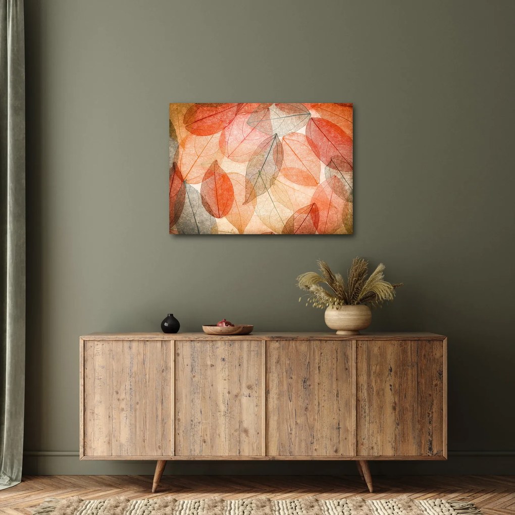 Tablou cu frunzele de toamnă pictate (70x50 cm)
