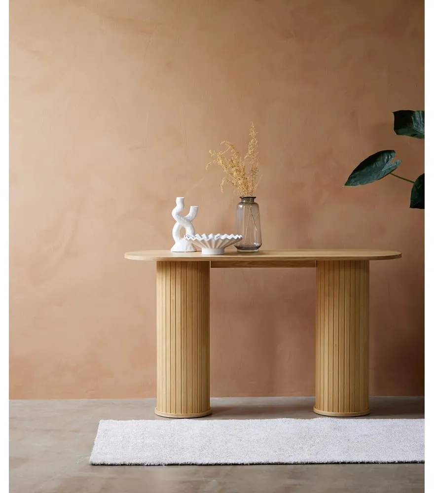 Masă consolă în culoare naturală 40x130 cm Nola – Unique Furniture