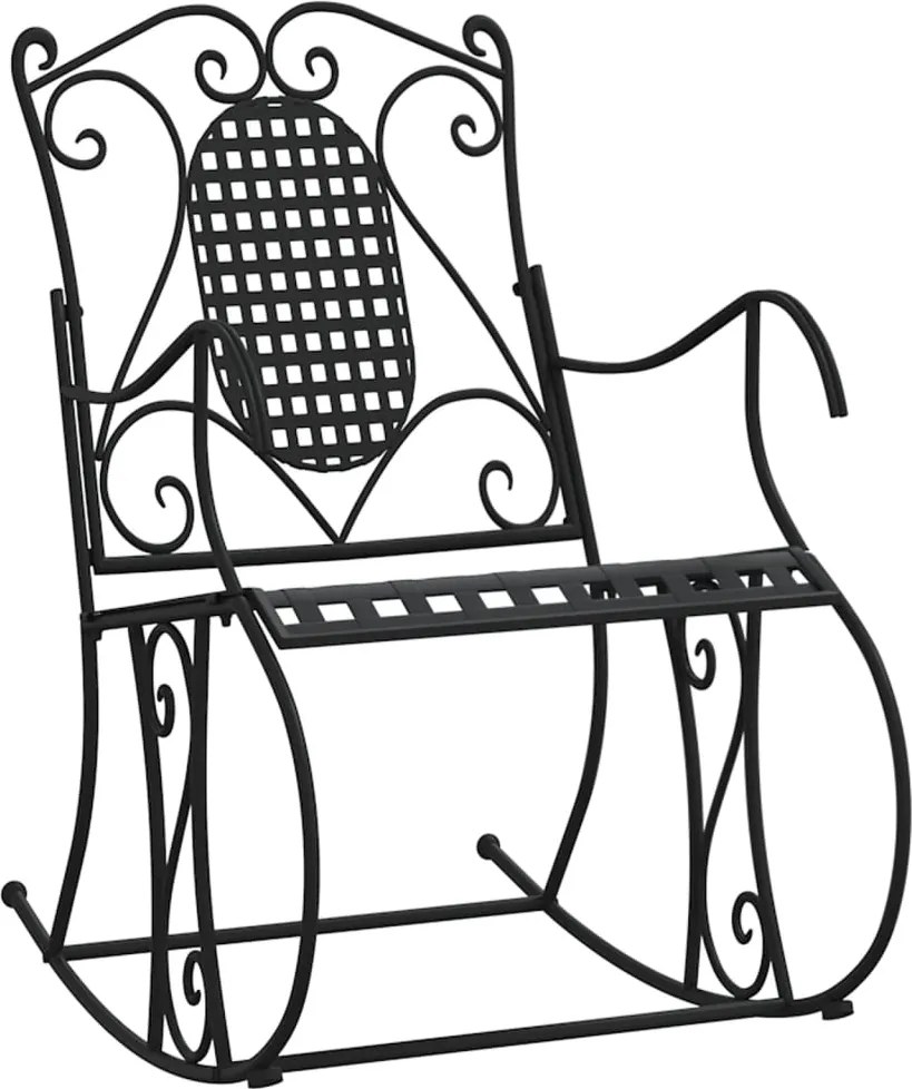 vidaXL Bancă balansoar, negru, 84 cm, oțel